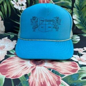 VTG New Mexico Four Corners Snapback hat Turquoise Kachina doll 90s
